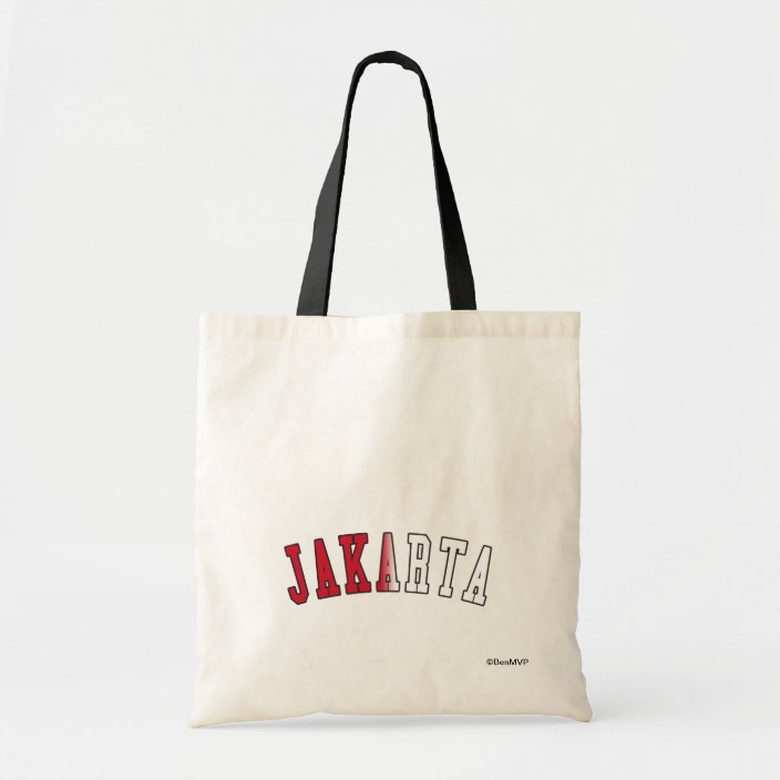 Jakarta in Indonesia National Flag Colors Canvas Bag