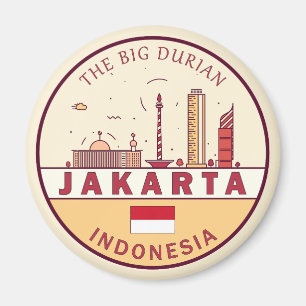 Jakarta Indonesia City Skyline Emblem Magnet