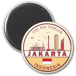 Jakarta Indonesia City Skyline Emblem Magnet