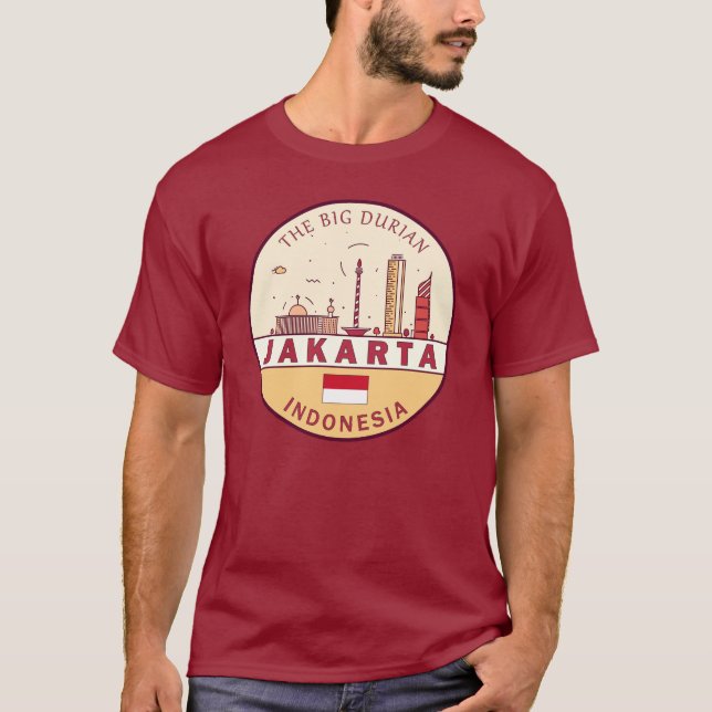 Jakarta Indonesia City Skyline Emblem T-Shirt (Front)