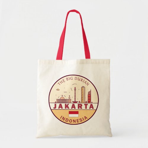 Jakarta Indonesia City Skyline Emblem Tote Bag