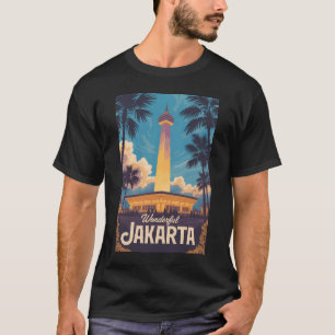 Jakarta Indonesia Illustration Travel Art Vintage T-Shirt