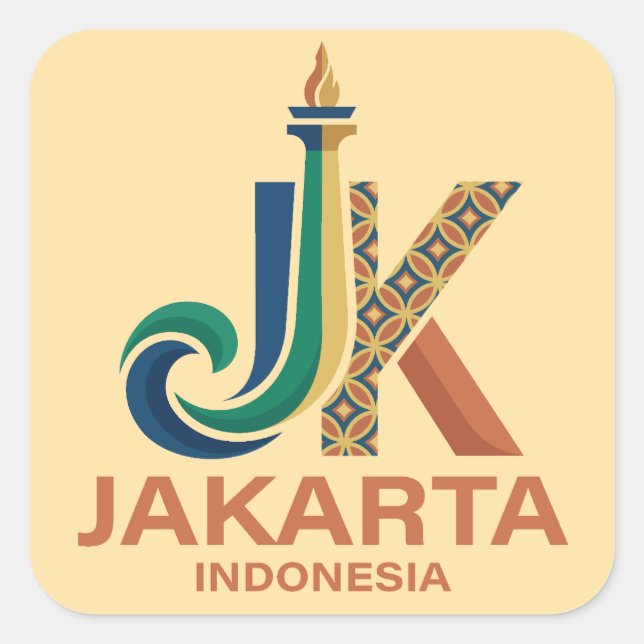 Jakarta Indonesia Southeast Asia Square Sticker (Front)