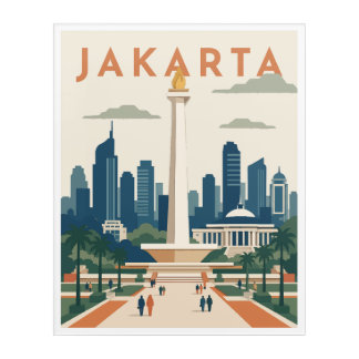 Jakarta Indonesia Travel Poster Acrylic Print