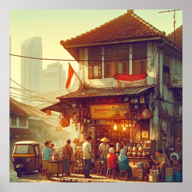 Jakarta Street Coffee Shop  Poster (Front)