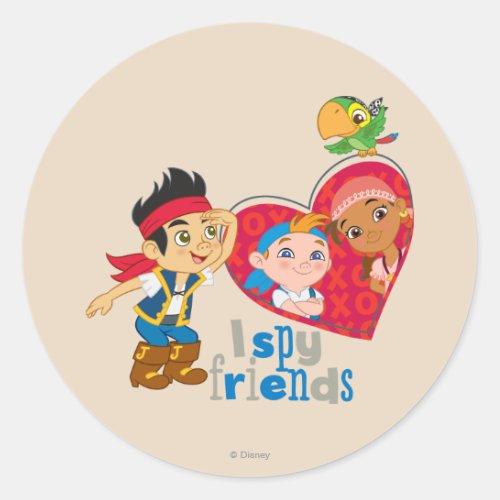 Jake and the Never Land Pirates  I Spy Friends Classic Round Sticker
