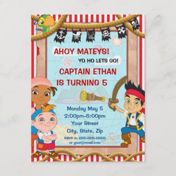 Jake And The Neverland Pirates Birthday Invitation by captainjake at Zazzle