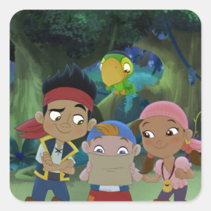 Jake and the Neverland Pirates Treasure Map Square Sticker