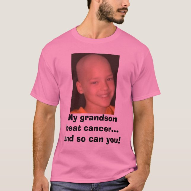 jake cancer headshot, My grandson beat cancer..... T-Shirt (Front)