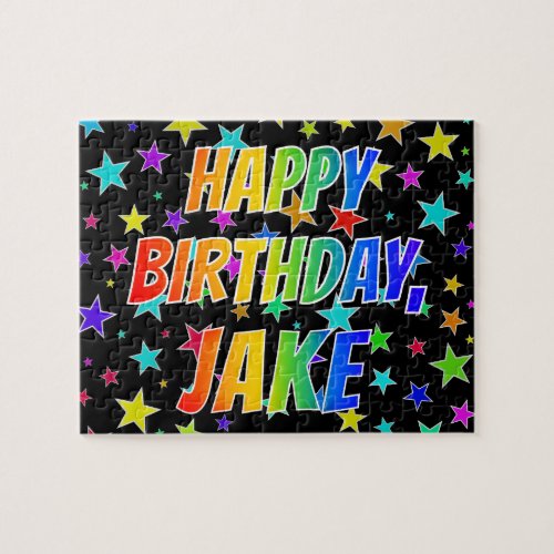 JAKE First Name Fun HAPPY BIRTHDAY Jigsaw Puzzle