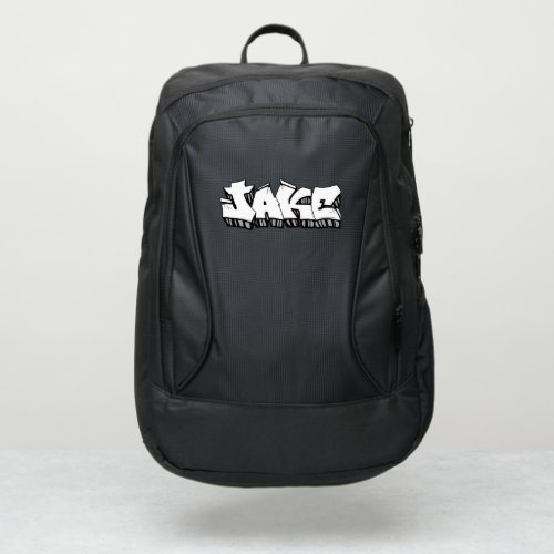 Jake Graffiti name Backpack School Book Bag Blk