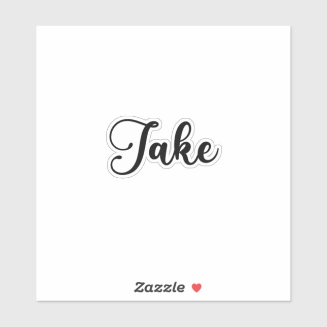 Jake Name - Handwritten Calligraphy Sticker | Zazzle
