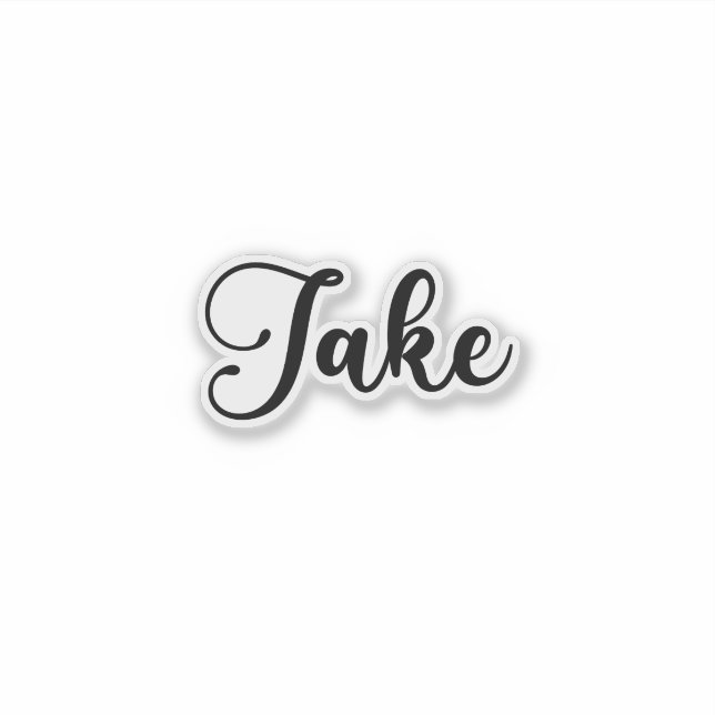 Jake Name - Handwritten Calligraphy Sticker | Zazzle