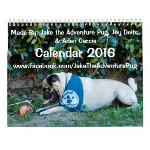 Jake the Adventure Pug 2016 Calendar