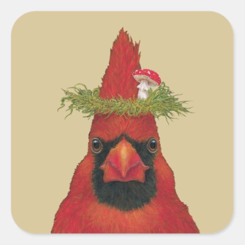 Jake the cardinal sitckers square sticker