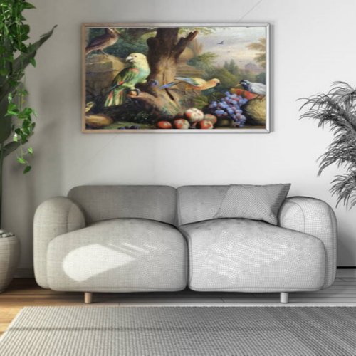 Jakob Bogdani Birds and Fruit in a Landscape Canvas Print