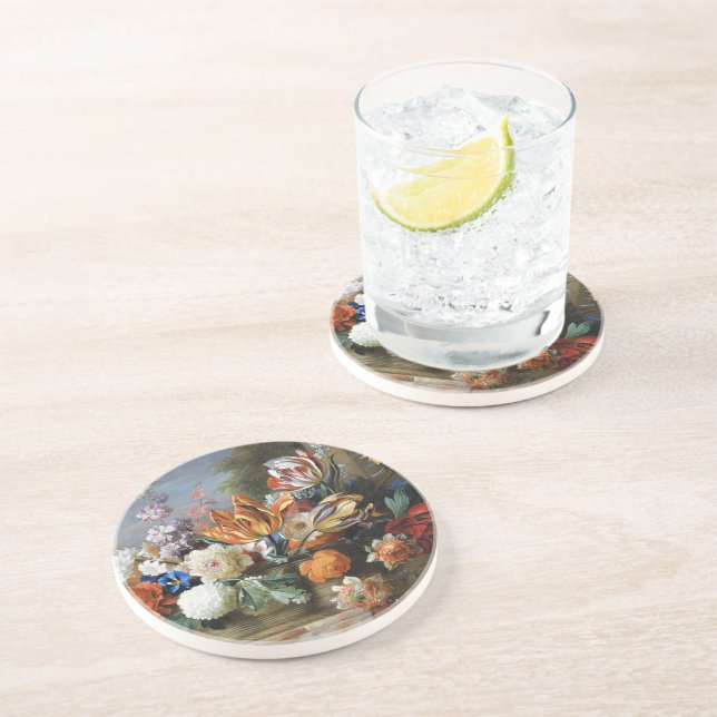 Jakob Bogdani Tulips Peonies and other Flowers     Coaster (Side)