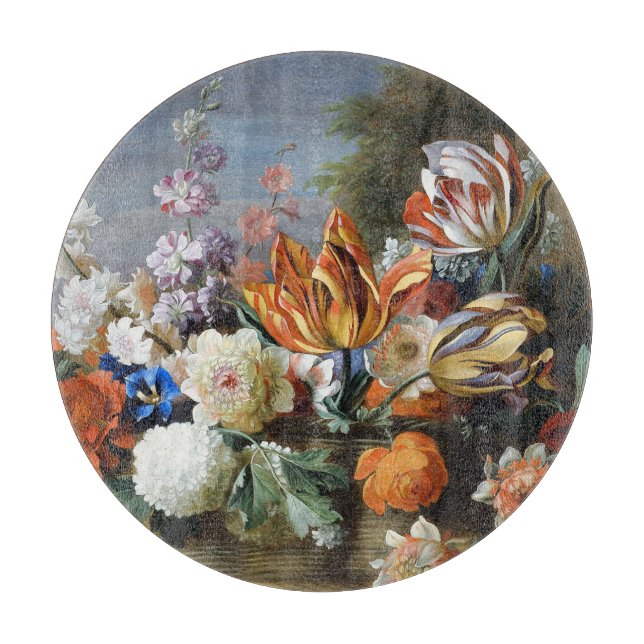 Jakob Bogdani Tulips Peonies and other Flowers   Cutting Board (Front)