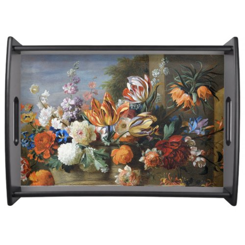 Jakob Bogdani Tulips Peonies and other Flowers   Serving Tray