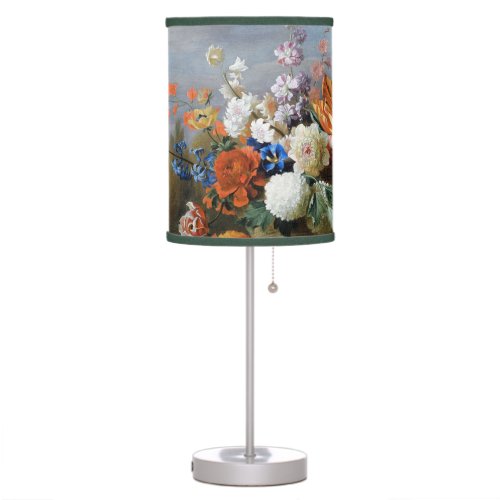 Jakob Bogdani Tulips Peonies and other Flowers   Table Lamp