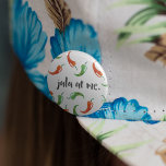 Jala At Me Cute Jalapeno Button<br><div class="desc">Punny veggie button features watercolor jalapenos in green and red,  with "jala at me" in dark gray brushstroke lettering. Cute and funny for foodies or jalapeno lovers!</div>