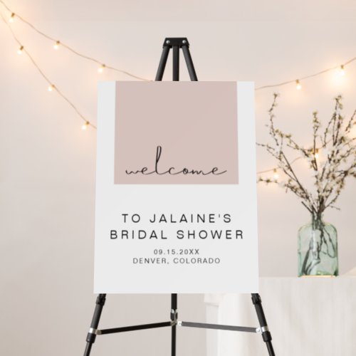 JALAINE Modern Blush Pink Bridal Shower Welcome Foam Board