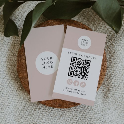 JALAINE Modern Pink Social Media QR Code Instagram Business Card