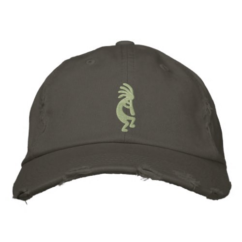 Jalapeno and Cactus Green Kokopelli Embroidered Baseball Hat