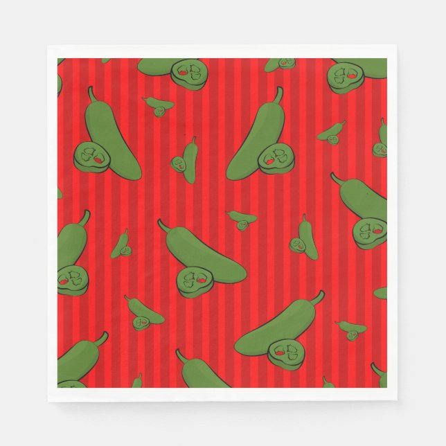 Jalapeno Illustration Napkins (Front)