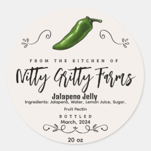 Jalapeno jelly preserve Jam Custom Canning Label