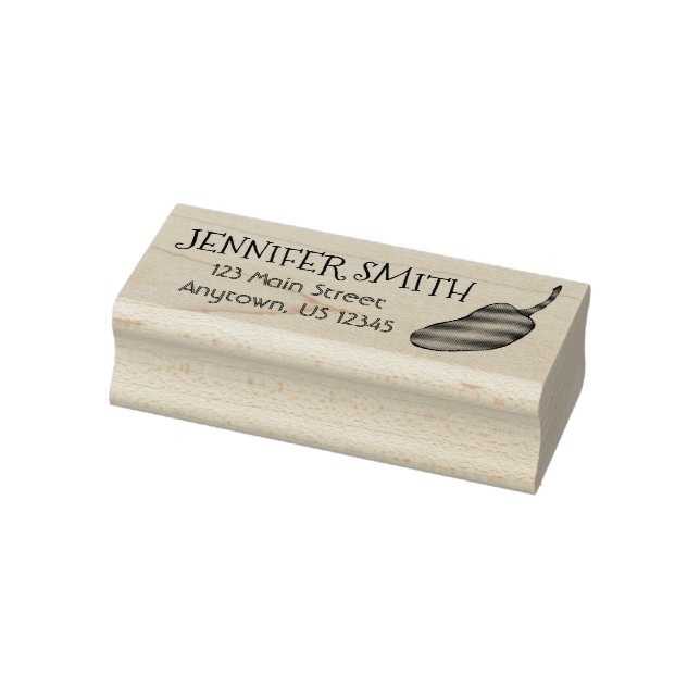 Jalapeno Spicy Hot Pepper Vegetable Personalized Rubber Stamp (Stamp)