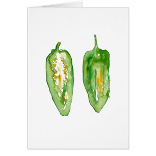 Jalapeño Watercolor Print Greeting Card