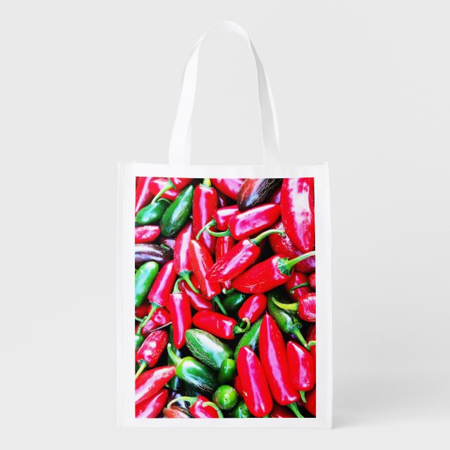 Jalapenos Reusable Grocery Bag (Front)
