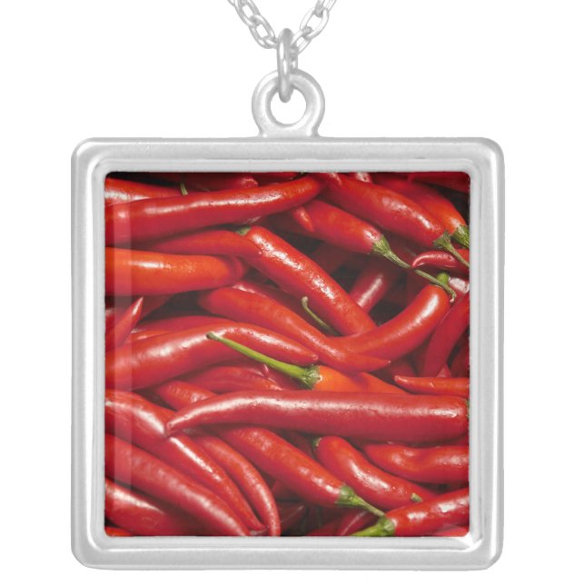Jalapenos Silver Plated Necklace (Front)
