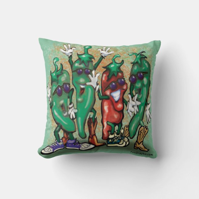 Jalapenos Throw Pillow (Front)