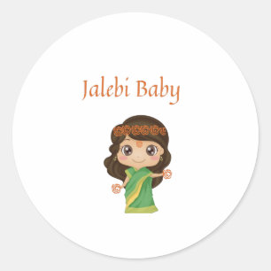Jalebi baby baby bodysuit thank you card classic round sticker
