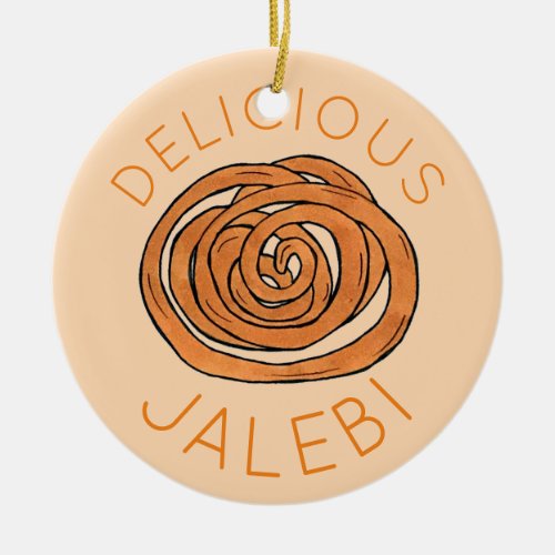 Jalebi South Asian Indian Mithai Sweet Snack Food Ceramic Ornament