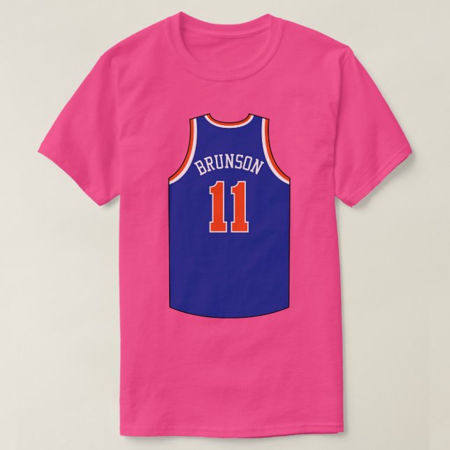 Jalen Brunson New York Jersey Blue Qiangy T-Shirt (Design Front)