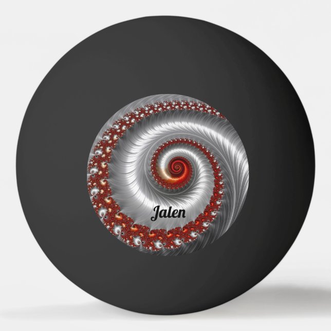 JALEN ~ Silver Shell ~ Fractal Design ~  Ping Pong Ball (Back)