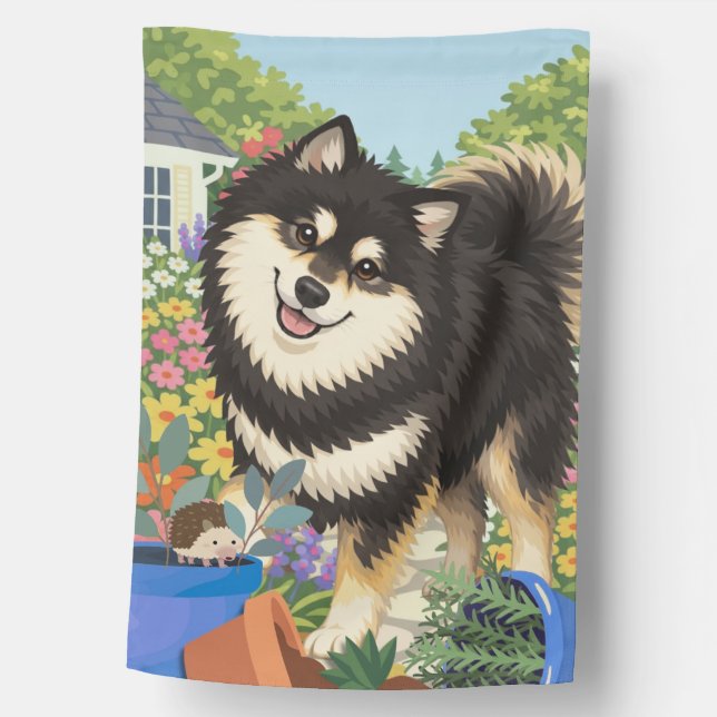 JALLO the Finnish Lapphund House Flag (Front)