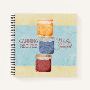 Jam jars home canning personalized cookbook recipe notebook