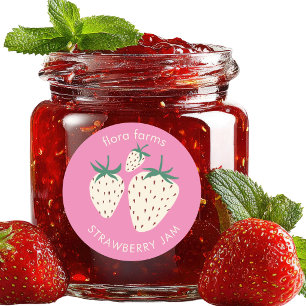 JAM LABEL White Strawberry Pineberry Custom