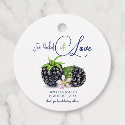Jam Packed with Love Blackberry Fruit  Wedding Favor Tags