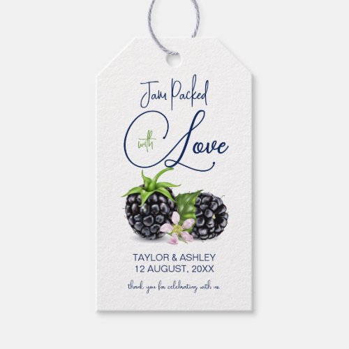 Jam Packed with Love Blackberry Fruit  Wedding Gift Tags