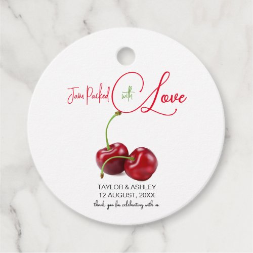 Jam Packed with Love Cherry Fruit  Wedding Favor Tags