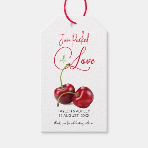 Jam Packed with Love Cherry Fruit Wedding Gift Tags