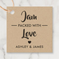 Jam Packed With Love Gift Tags, Wedding Tag, Kraft Favor Tags