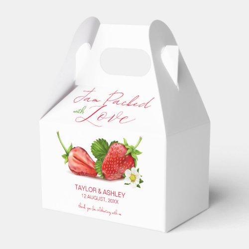 Jam Packed with Love Strawberry Fruit Favor Boxes