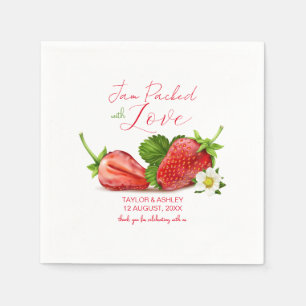 Jam Packed with Love Strawberry Fruit Wedding Napkins