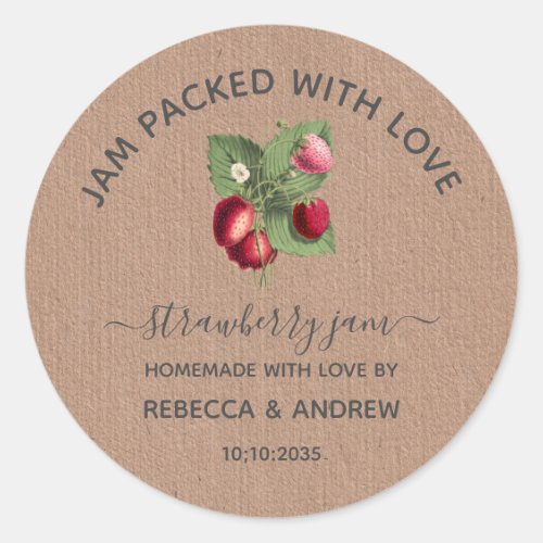 Jam Packed with Love Strawberry Jam Wedding Favors